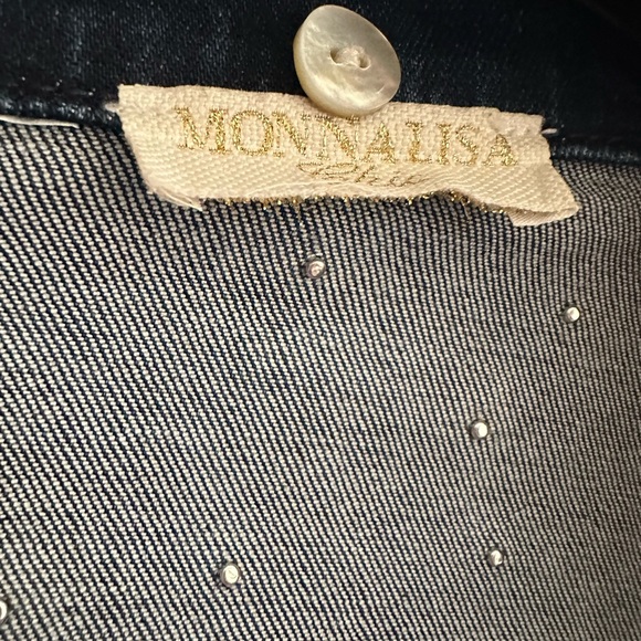 Designer girls cropped denim jacket with removable faux - Picture 4 of 10